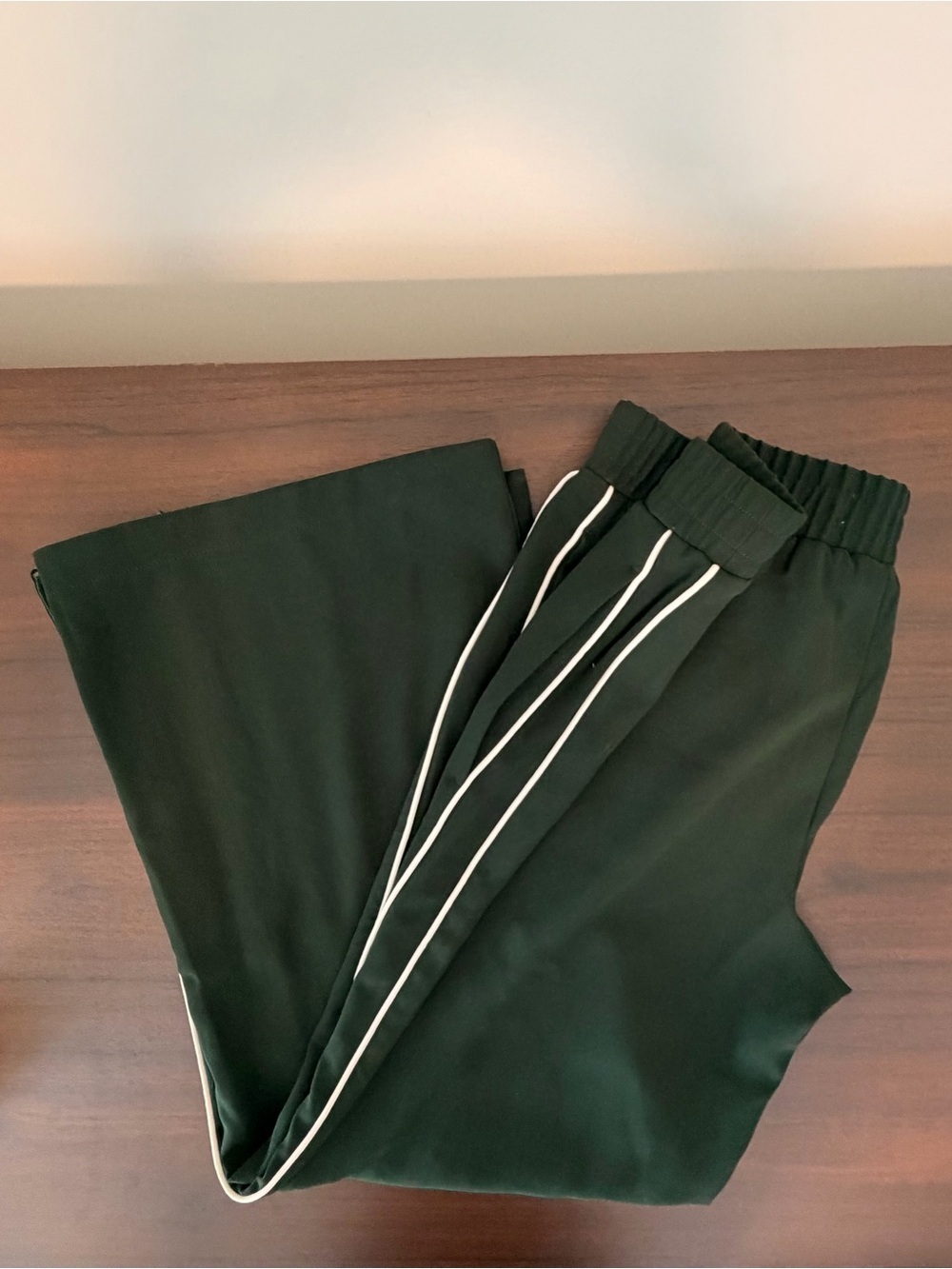 Abercrombie & Fitch Dark Green Jogger Pants with White Piping